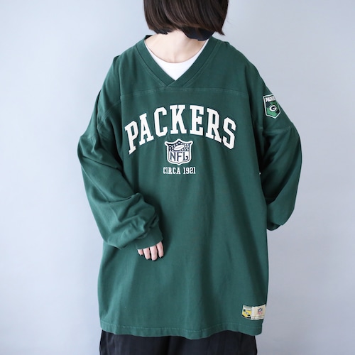 "NFL" green bay packers XXL over silhouette l/s tee