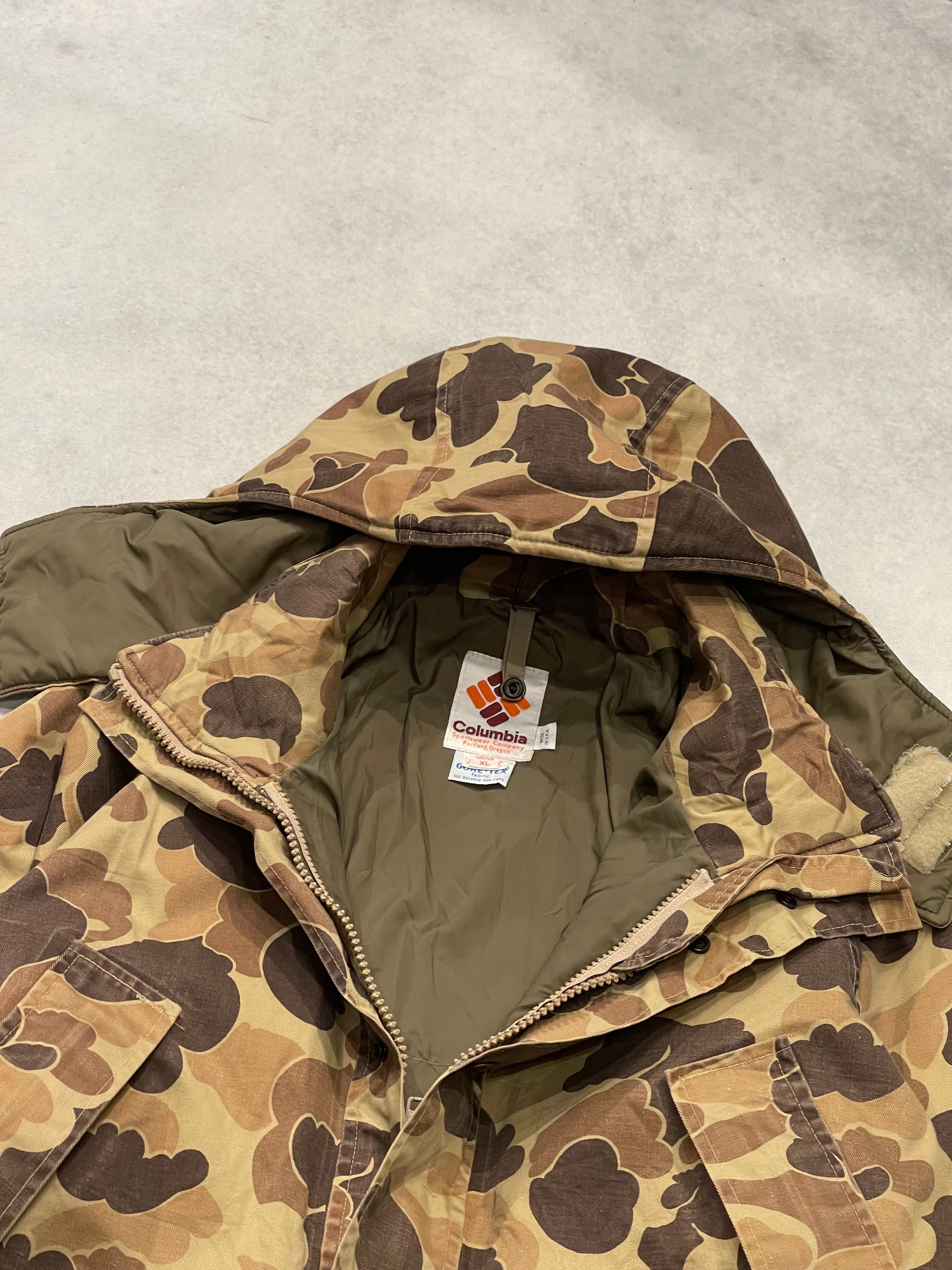 70s columbia ダックハンターカモ 中綿 ベスト 名作 【 70s USA製 / Columbia 】 70's コロンビア GORE-TEX