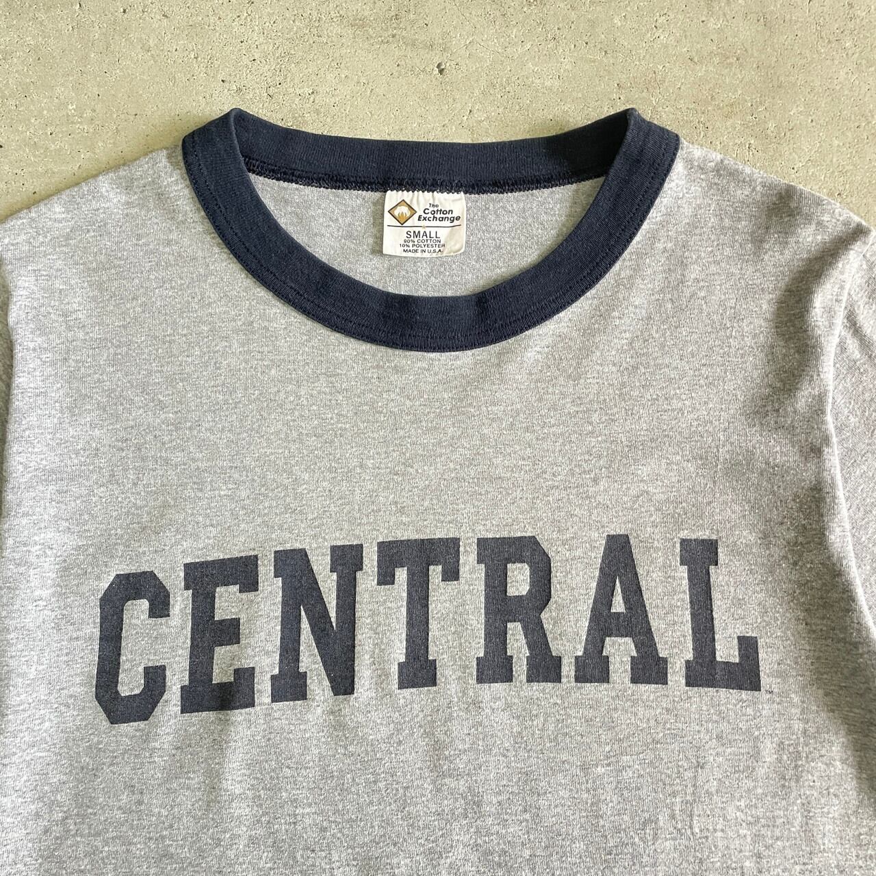 USA製 90年代 CENTRAL カレッジ プリント リンガーTシャツ メンズS ...