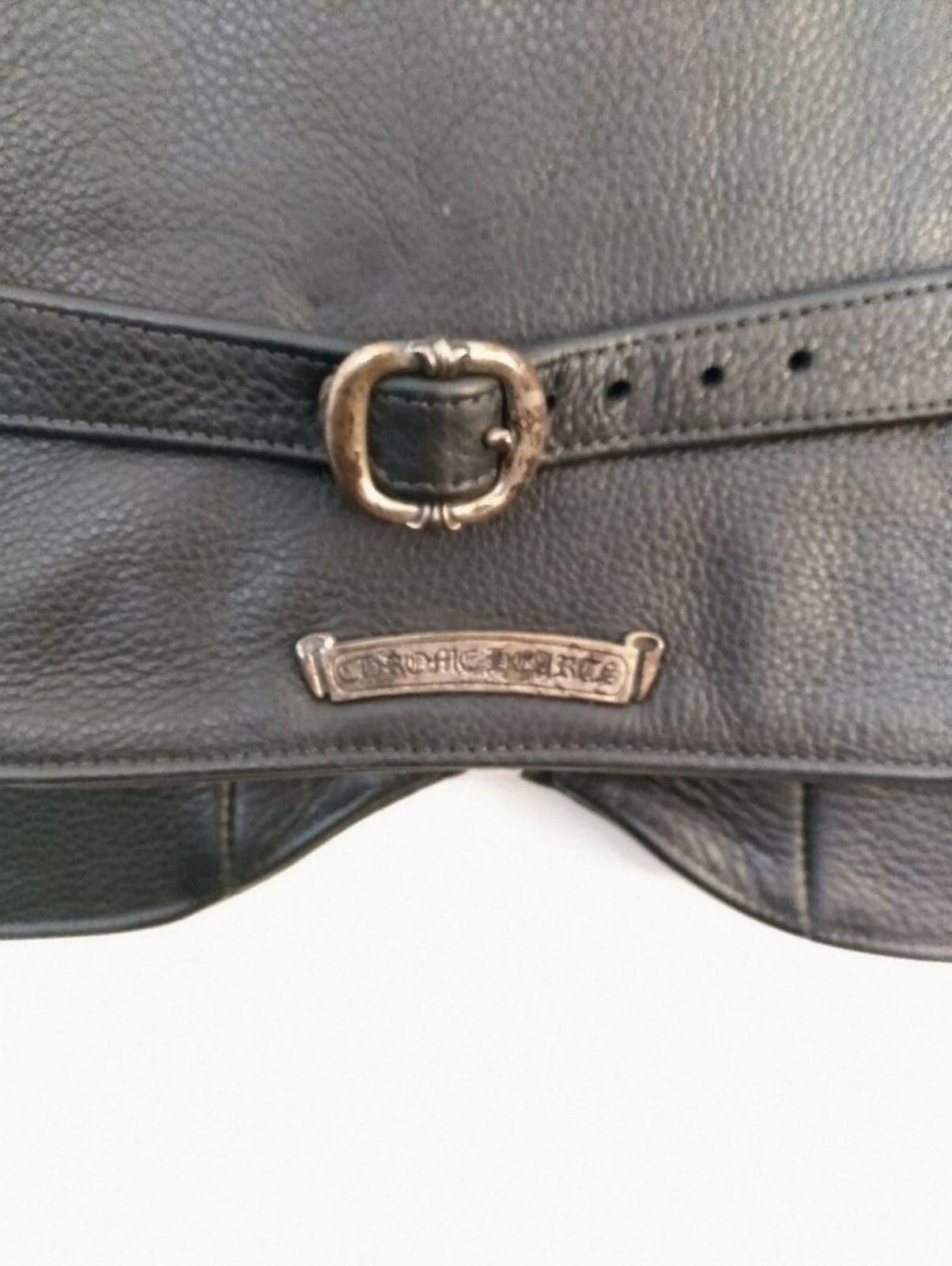 CHROME HEARTS クロムハーツ ラージクロス レザーベスト | chromehearts