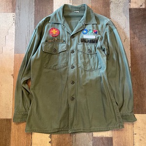 60s  US.ARMY ユーティリティシャツ　ワッペンカスタム　