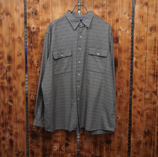 ralphlauren benford シルク コットン シャツ XL/ラルフローレン チェック