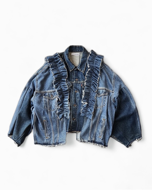 【KOH ISHIGURO】"再構築" REMAKE Denim and denim ruffle jacket