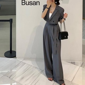 クロップド ジャケット & ワイド パンツ セット 3412654