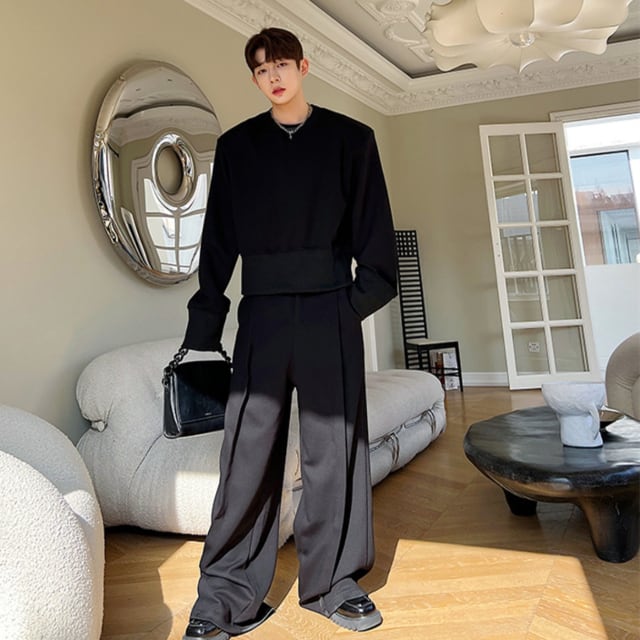 予約販売】メンズ セットアップ 上下 モード シック 無地 シンプル