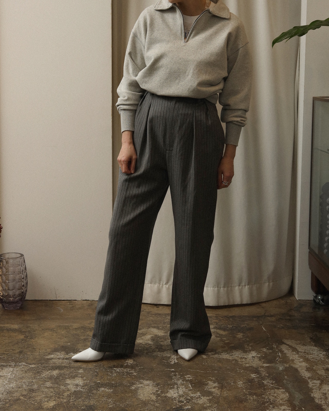 1980-90's Saint Laurent - Rive Gauche / Striped Wool Slacks