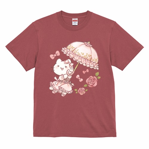 ロリィタねこちゃんTシャツ　ヘイジーレッド