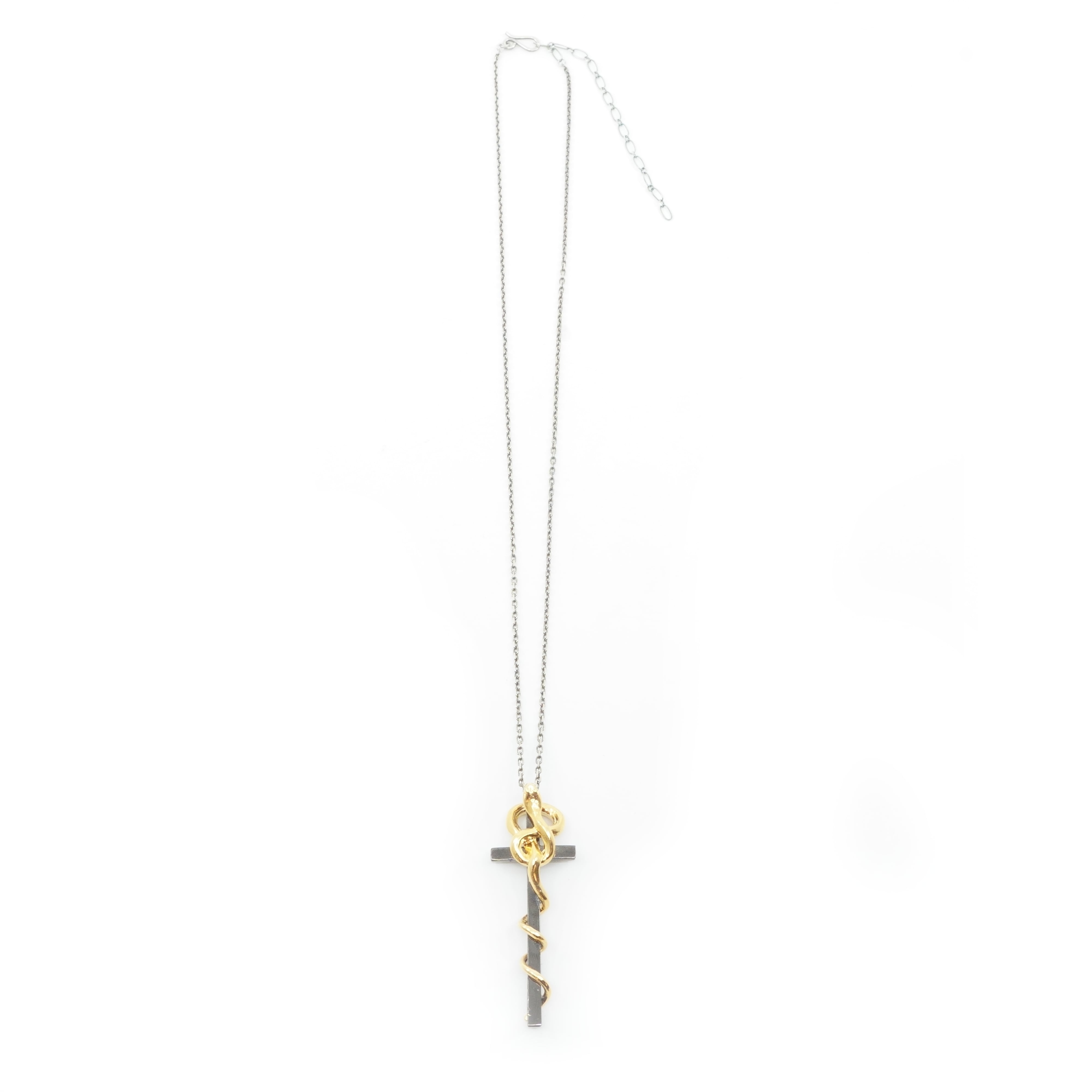 gunda<ガンダ>STEALTH CROSS NECKLACE/Black&Gold [ステルスクロス