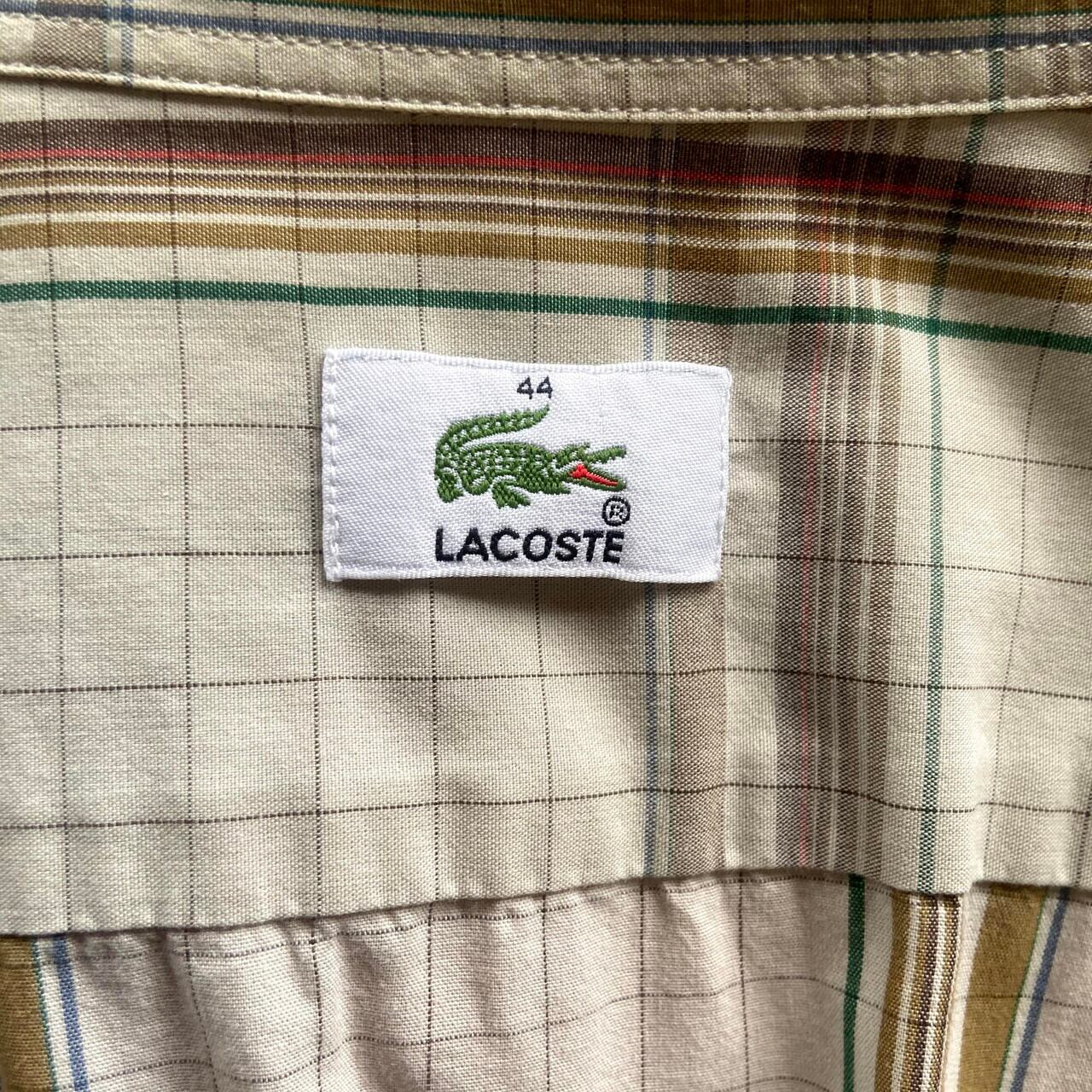 LACOSTE ラコステ 長袖シャツ チェック ロゴ刺繍 ビッグサイズ