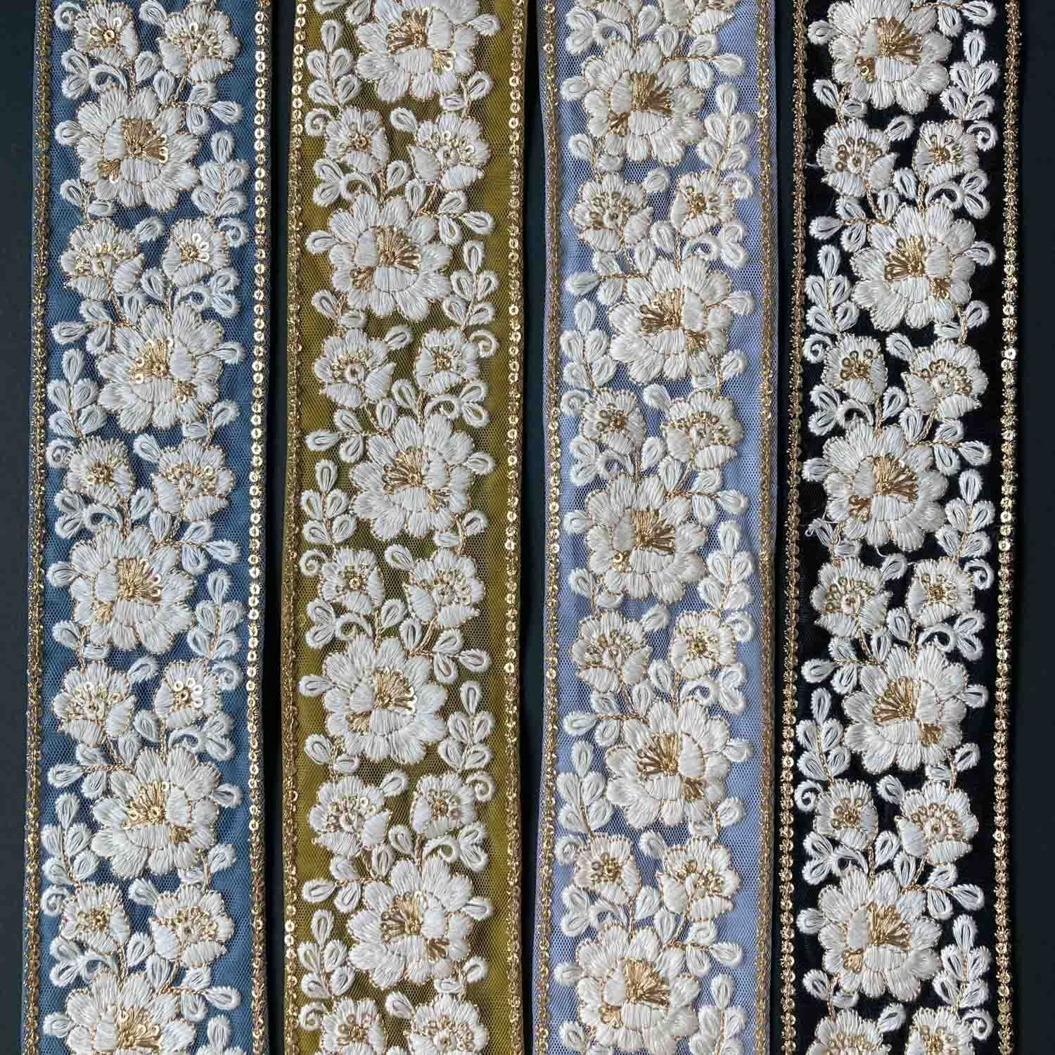 再入荷〉白花模様のインド刺繍レース（50cm〜） | Dua-アクセサリー