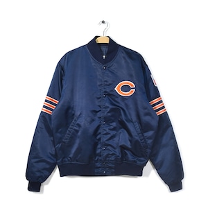 90s スターター USA製 ナイロンジャケット NFL シカゴベアーズ ブルゾン サテンJKT CHICAGO BEARS STARTER サイズL 古着 @DZ0375