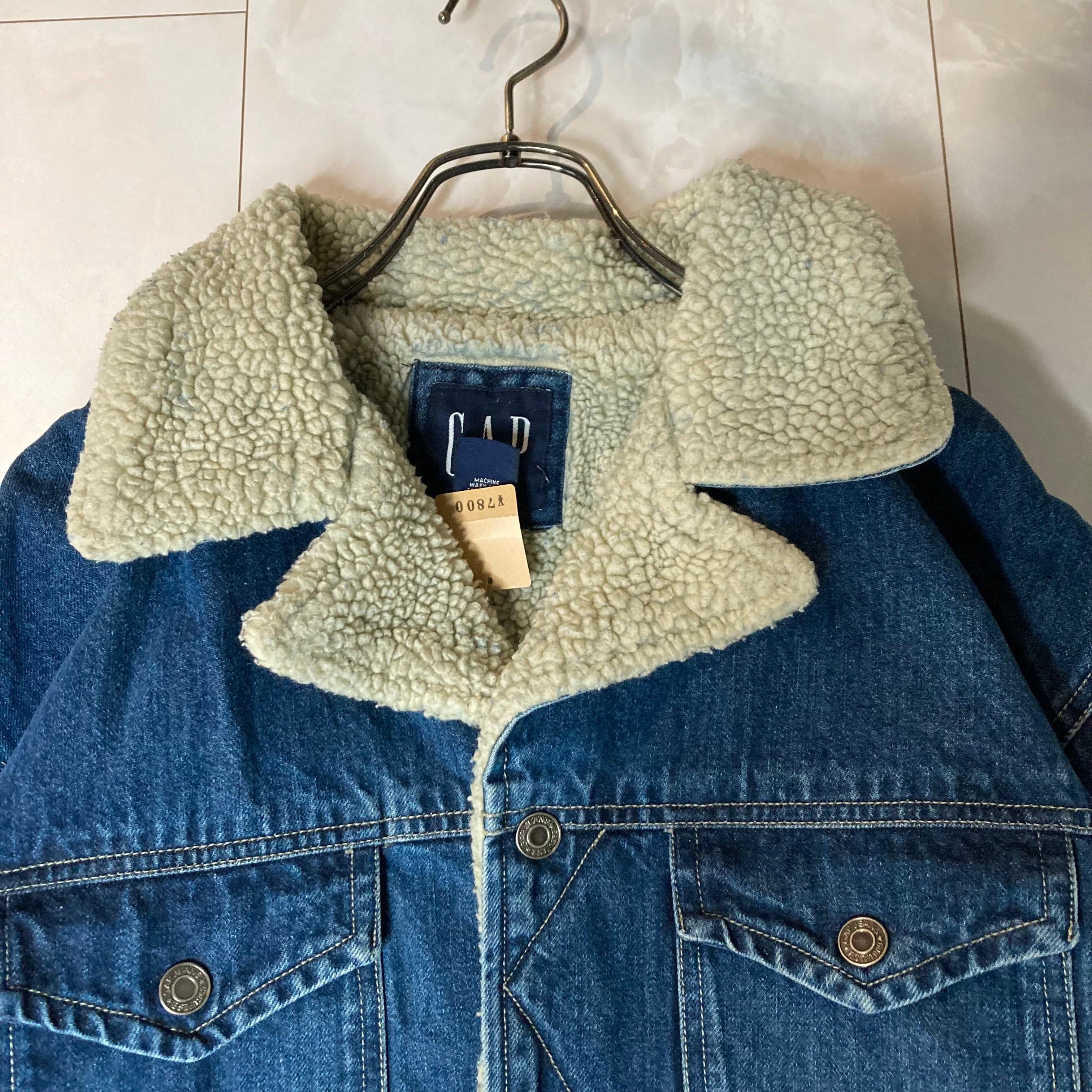 希少 Old GAP デニム 古し ボア ジャケット 水牛飾りボタン