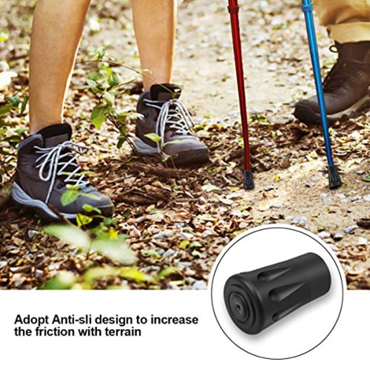 ラバーキャップ NATUCE トレッキングポール ストック キャップ トレッキングポール用 ティッププロテクター ゴム 取り替え用 12mm内径 登山 スキー ハイキング スティック 16個セット