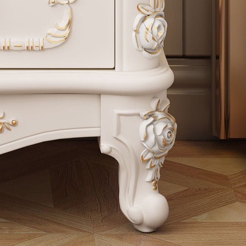 アンティーク サイドチェスト 木製 完成品 アンティーク家具 猫足 家具 チェスト 白 ホワイト 猫脚サイドチェスト