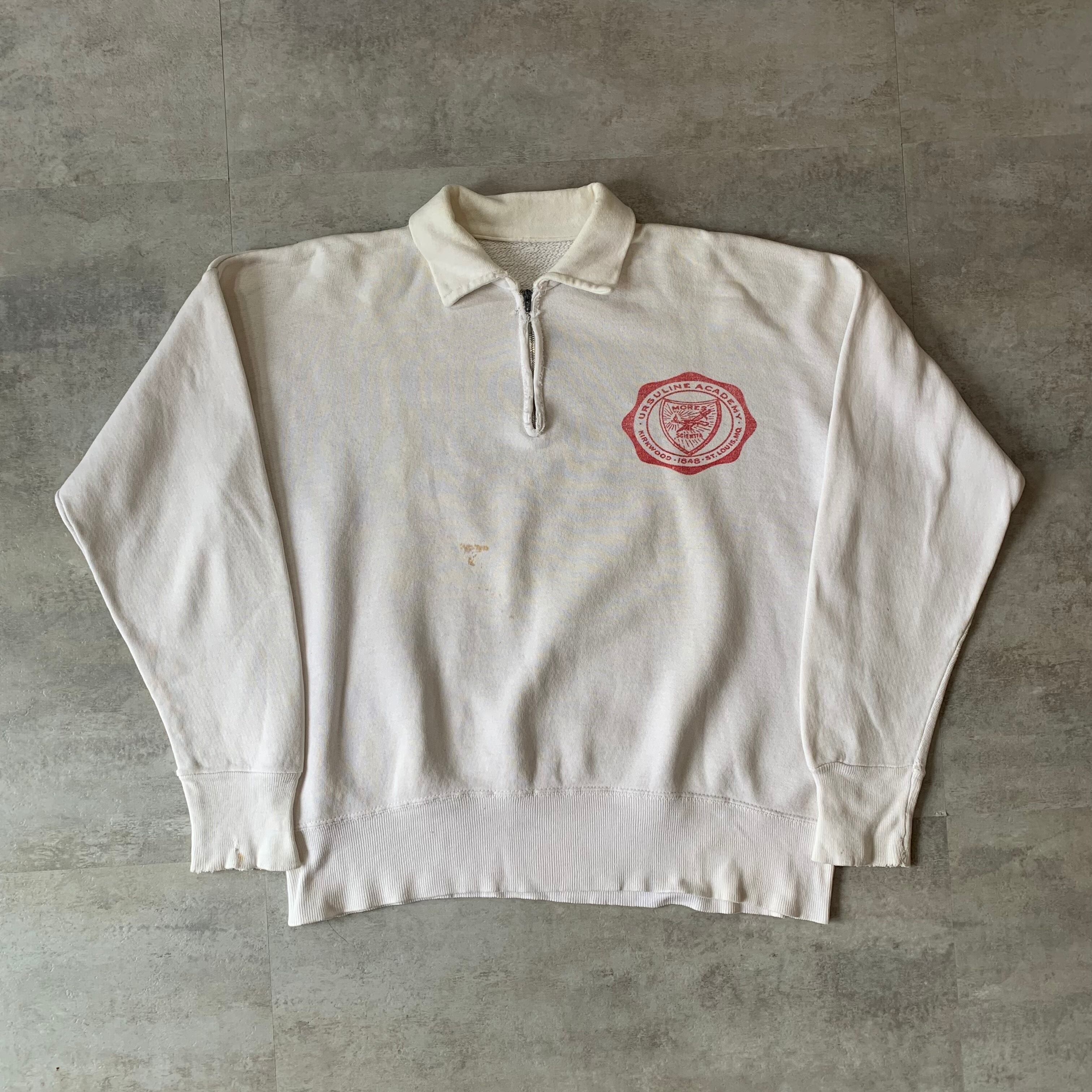 50s 60s ビンテージ vintage スウェット ハーフジップ 染み込みプリント グッドサイズ No.129