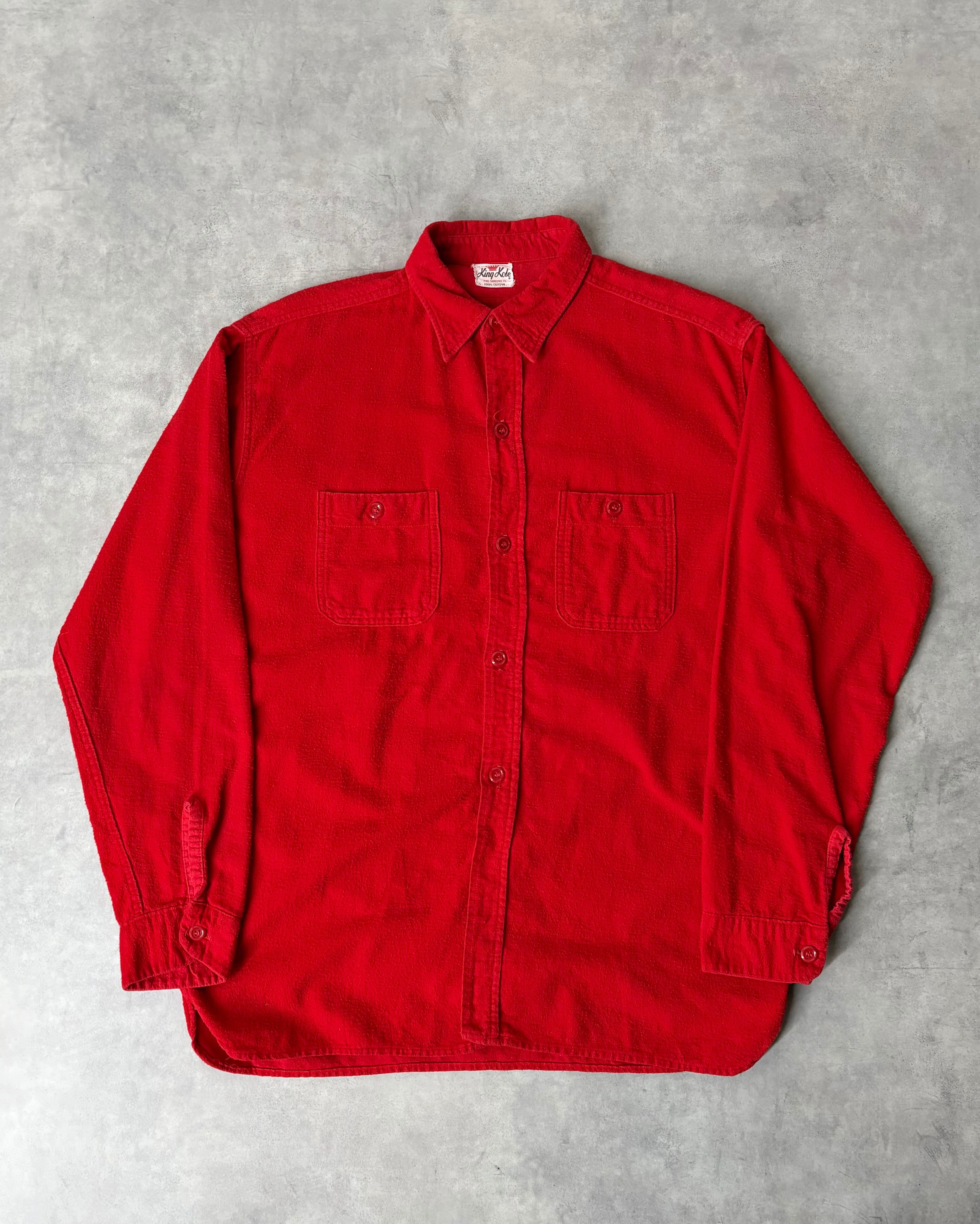 50s~ King Kole Plane Flannel Shirt