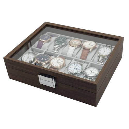 腕時計収納ケース 10本用 ウォッチボックス ガラス蓋 時計ケース コレクションケース 木製 高級 ディスプレイ