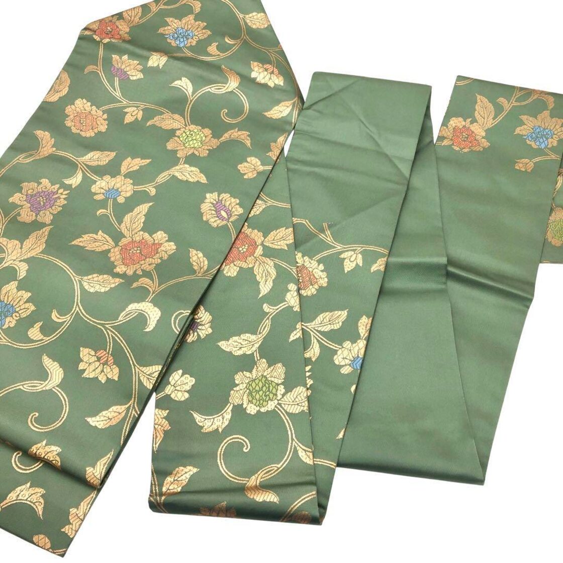 名古屋帯 金彩花唐草模様 島松鼠色 O-3498 | Pay ID 