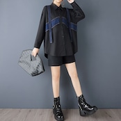 デニム切替 オーバーサイズ シャツ 00295