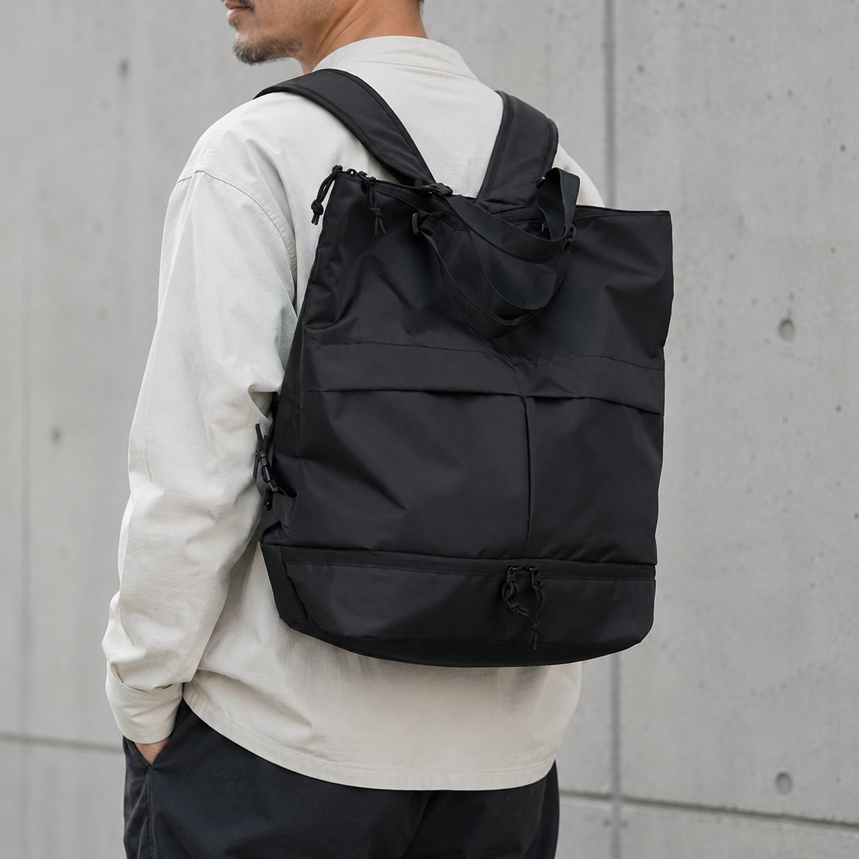 【H0551】Square Flap Pocket 2WAY Bag with Shoulder Strap / 2color