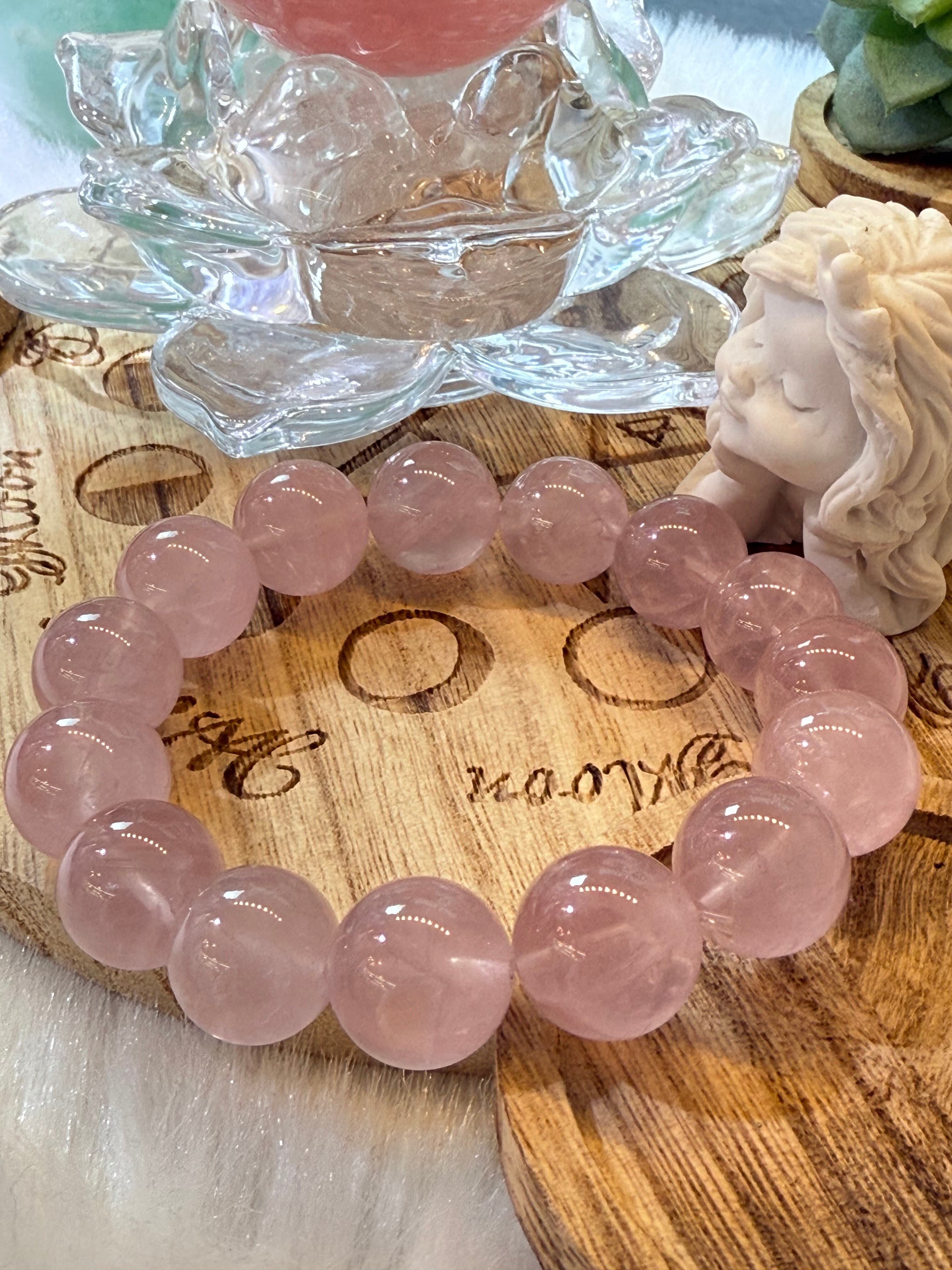 【愛の輪】マダガスカル産ローズクオーツブレスレット