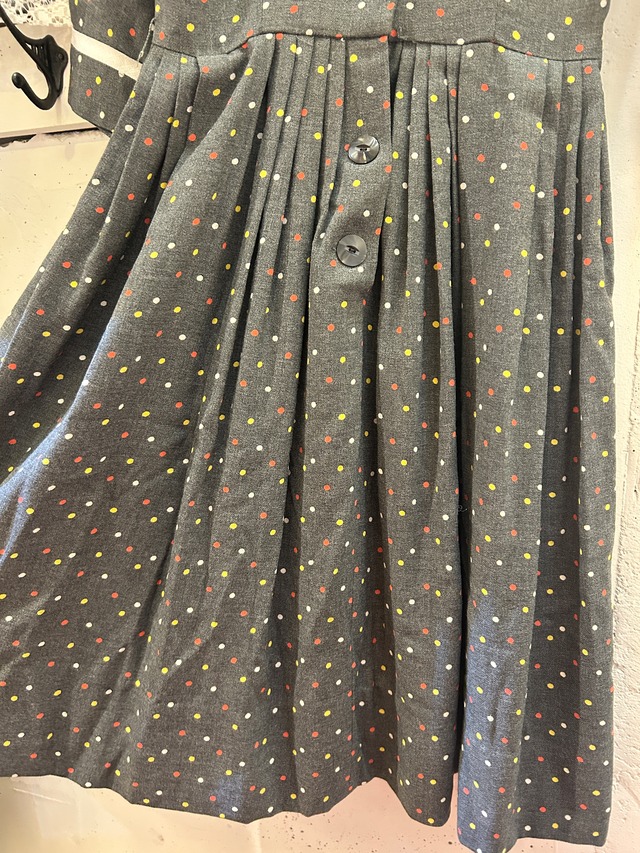 50's gray dot dress