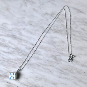 navajo stone dice pendant silver  necklace