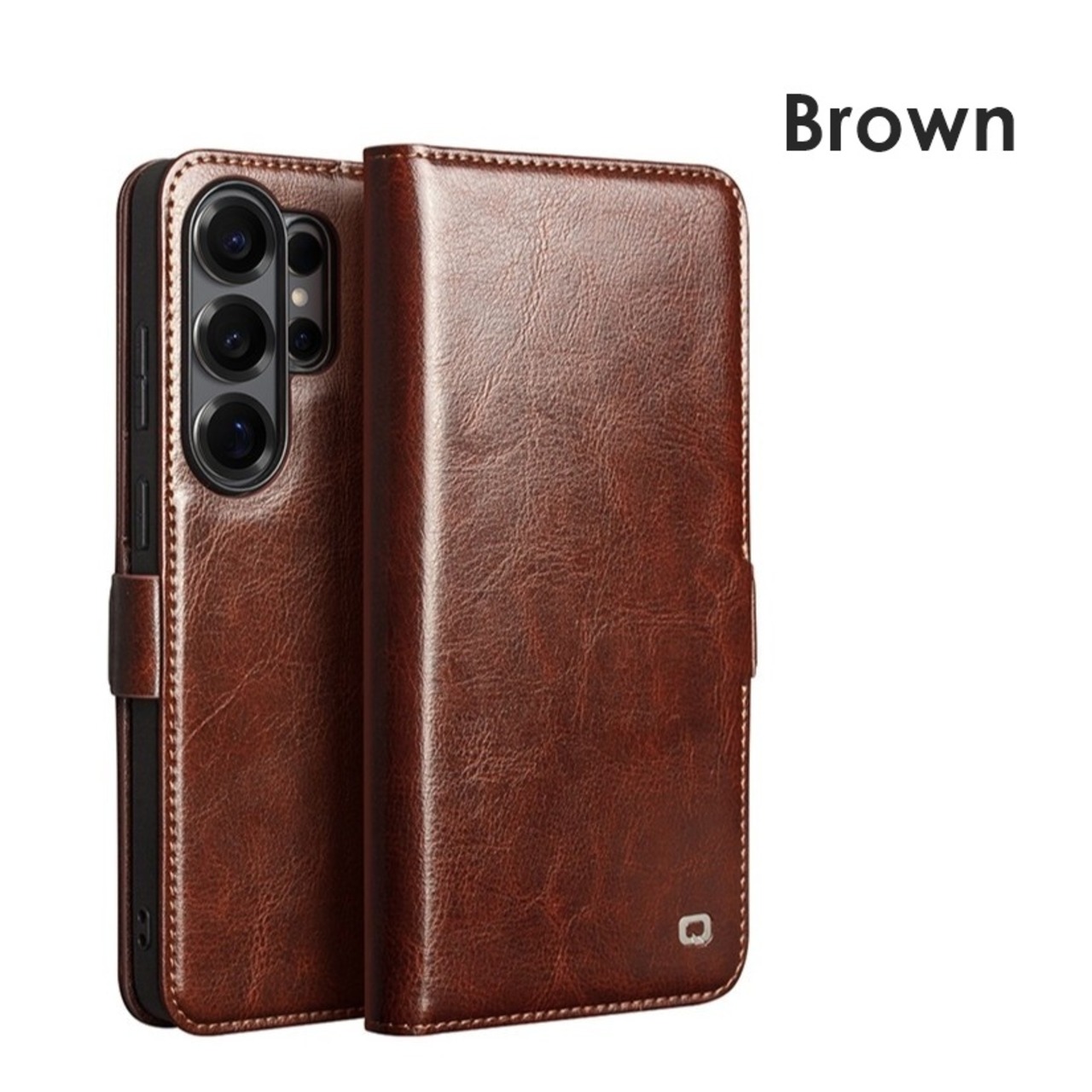 ◆Galaxy S26/S25/Plus/Ultra◆ Genuine Leather Stitching Classic Wallet Case / 本革 レザー ステッチ 手帳型 クラシック ウォレット スマホケース