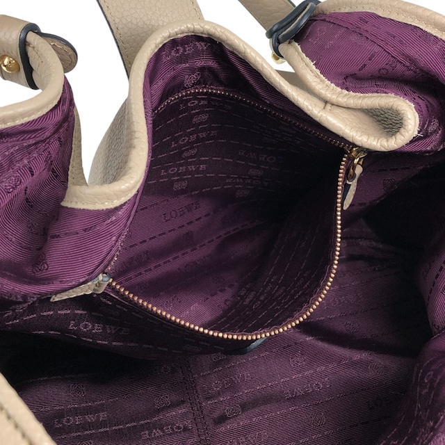 LOEWE ロエベ カリエ ハンドバッグ ベージュ レザー ホーボー vintage ヴィンテージ オールド cc6kmu