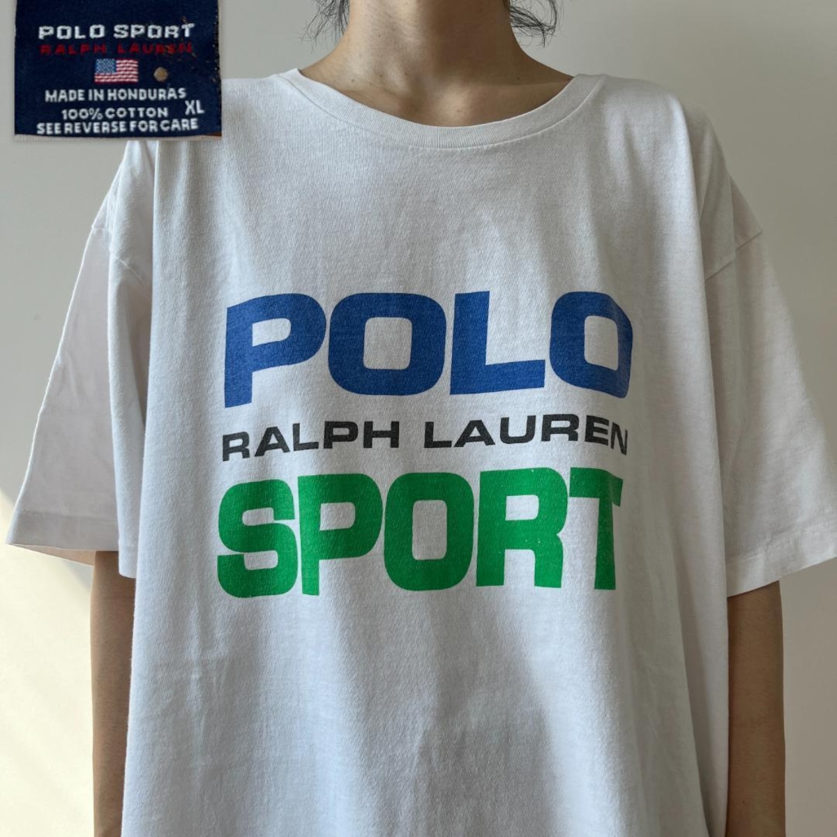 GF293 90s Tシャツ ラルフローレン ポロスポーツ 白T ロゴ 