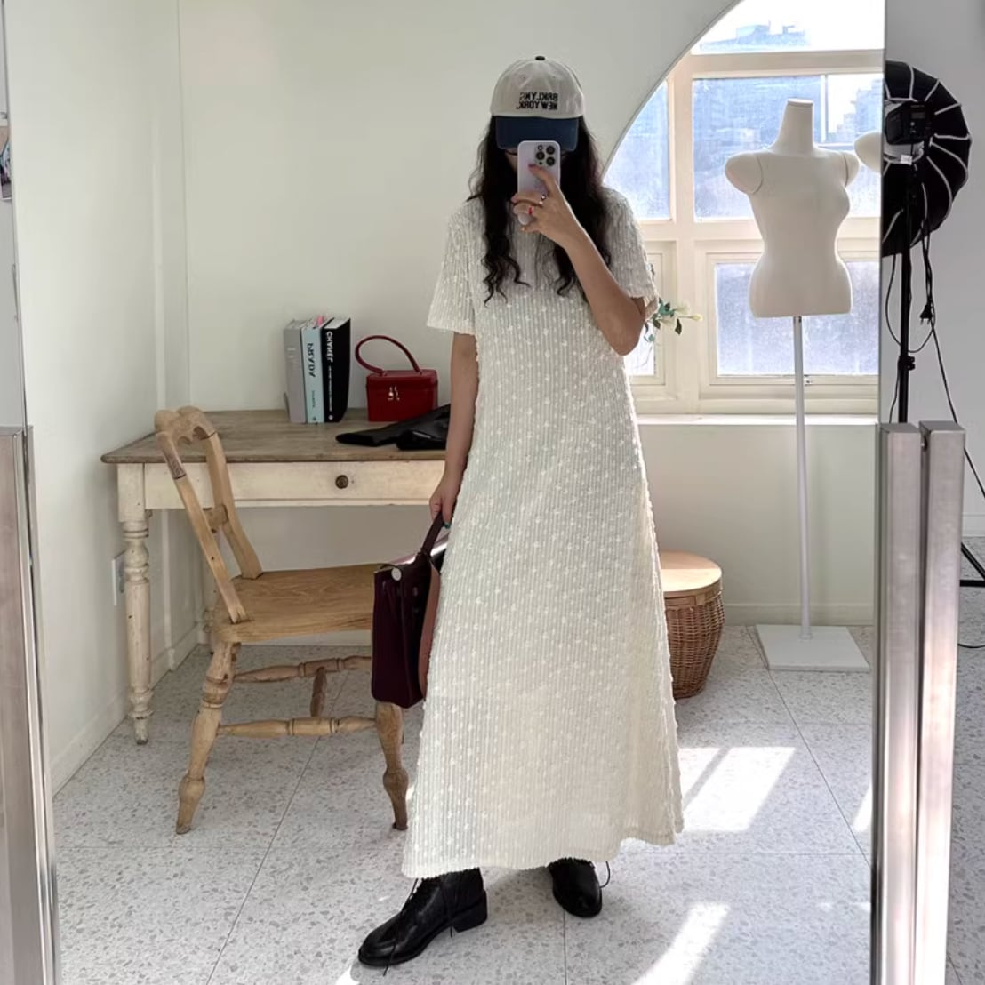 【lanan formal】シアー半袖ワンピース_LN02294