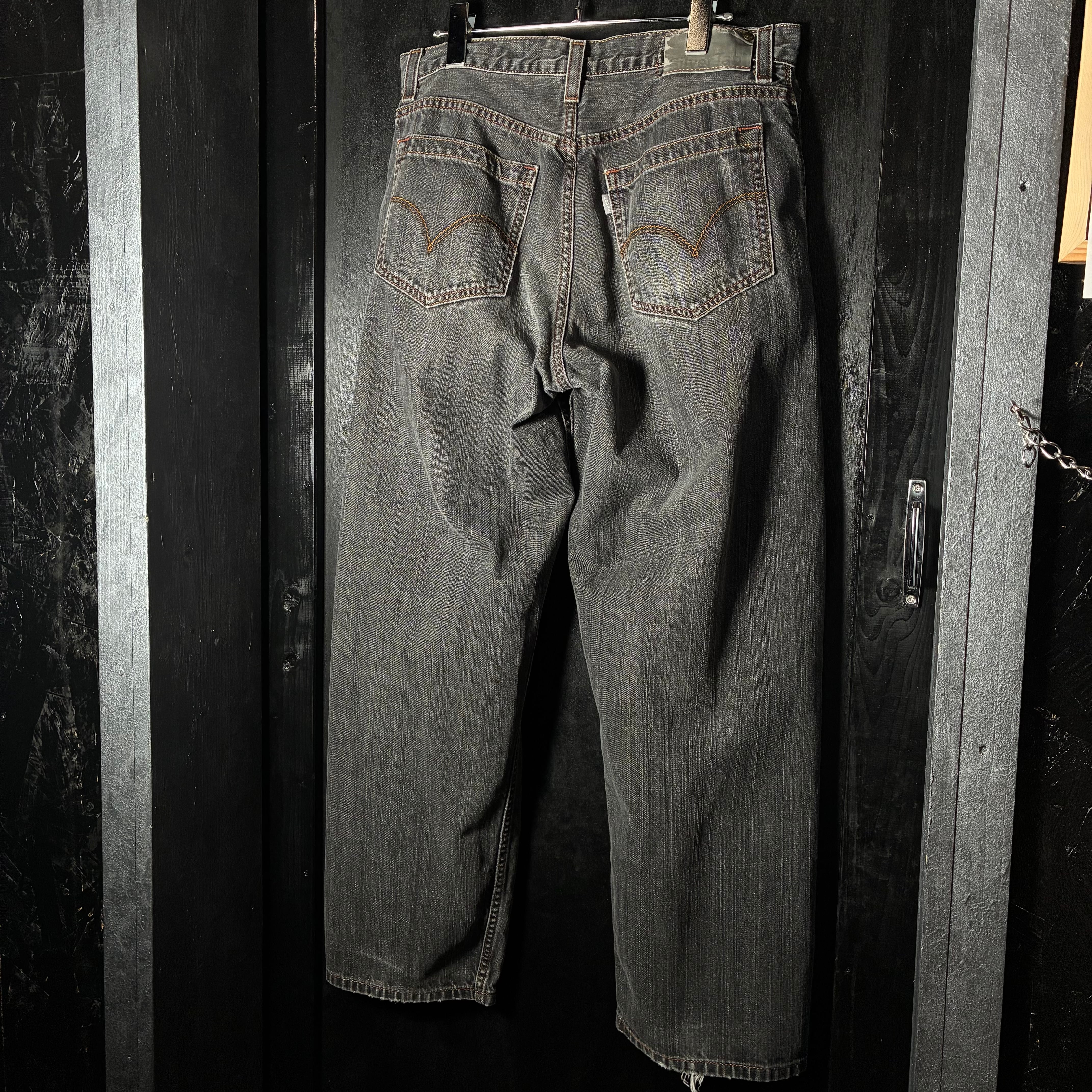 90s メキシコ製 シルバータブ Silvertab ブラック メキシコ製 Levi's Silver Tab Baggy 先染めブラック W33 リーバイス