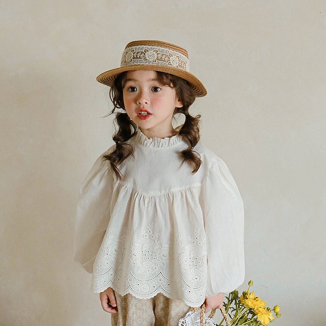 《一部即納》キッズ　　　レースブラウス