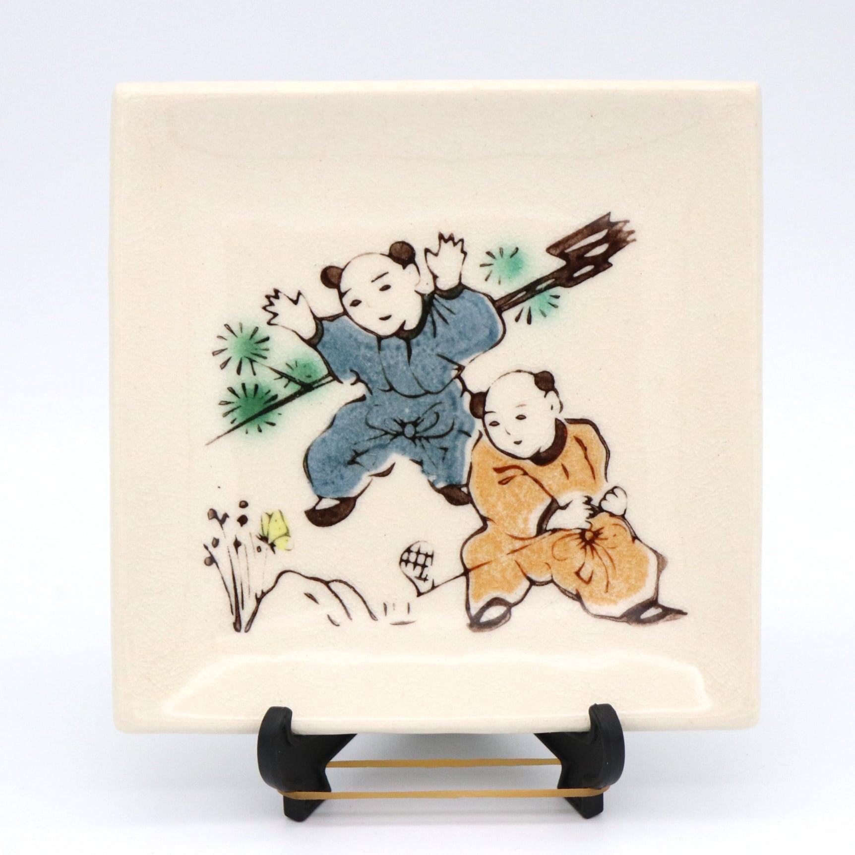 和食器　茶懐石　幸兵衛窯　絵変和皿　銘々皿　五客　共箱　N　9419 幸兵衛窯 絵変わり 銘々皿5枚揃え 未使用品 共箱付き（V4624