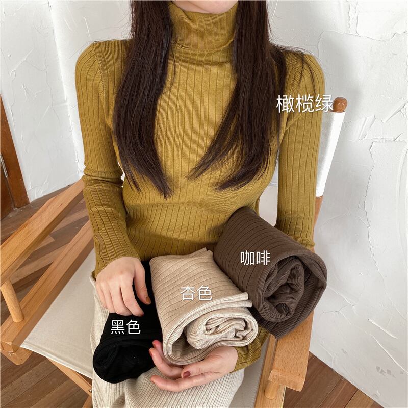 秋冬の暖かいハイネックボトミングシャツ2020新しいピットストリップ長袖ニットセーター内側と外側のウェアニットトップトレンド ドラファッションホール33467099664