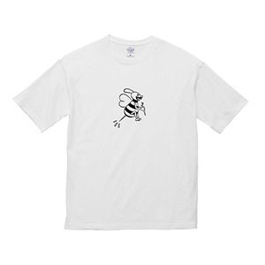 ペグBeeのイラストがプリントされた親子お揃い向けホワイトTシャツ