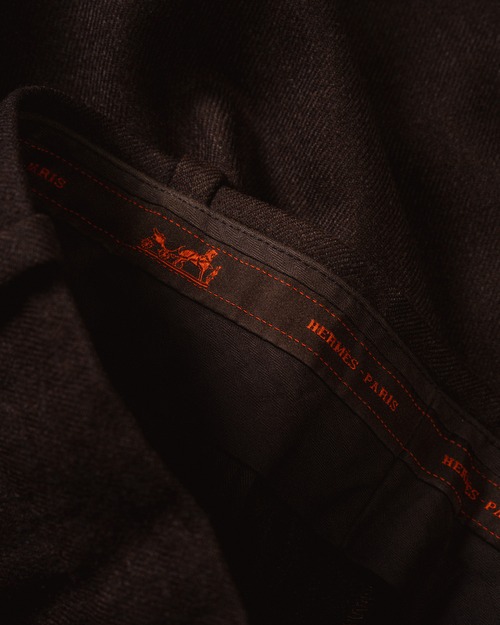 [Circa 2000] "HERMÈS PARIS" Virgin Wool 2-Pleat Trousers