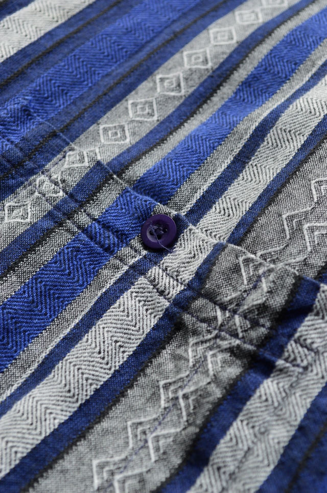 SOSTANZA 1990's From USA Stripe Geometric Cotton Blanket Long Shirt ソスタンツァ 90s ブランケットシャツ