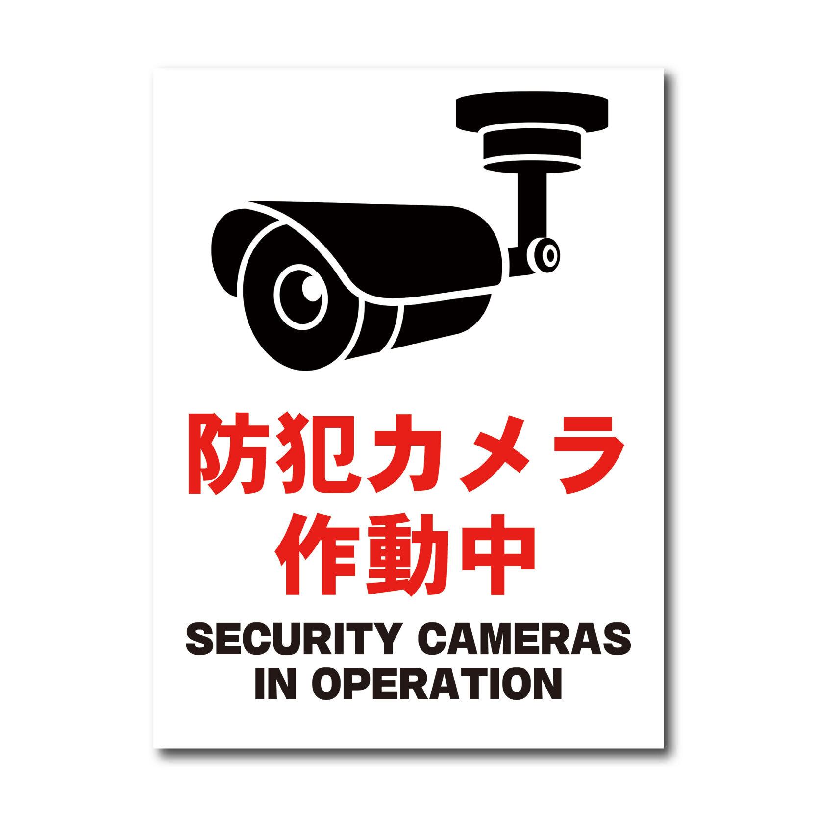 防犯カメラ作動中看板 W300×H400ミリ セキュリティ 監視カメラ プレート看板 cam0002