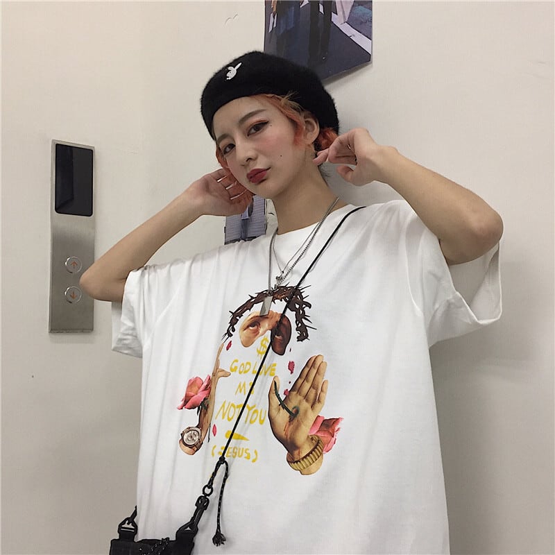 送料無料】KOREA ルーズオーバーサイズTシャツ メンズレディース