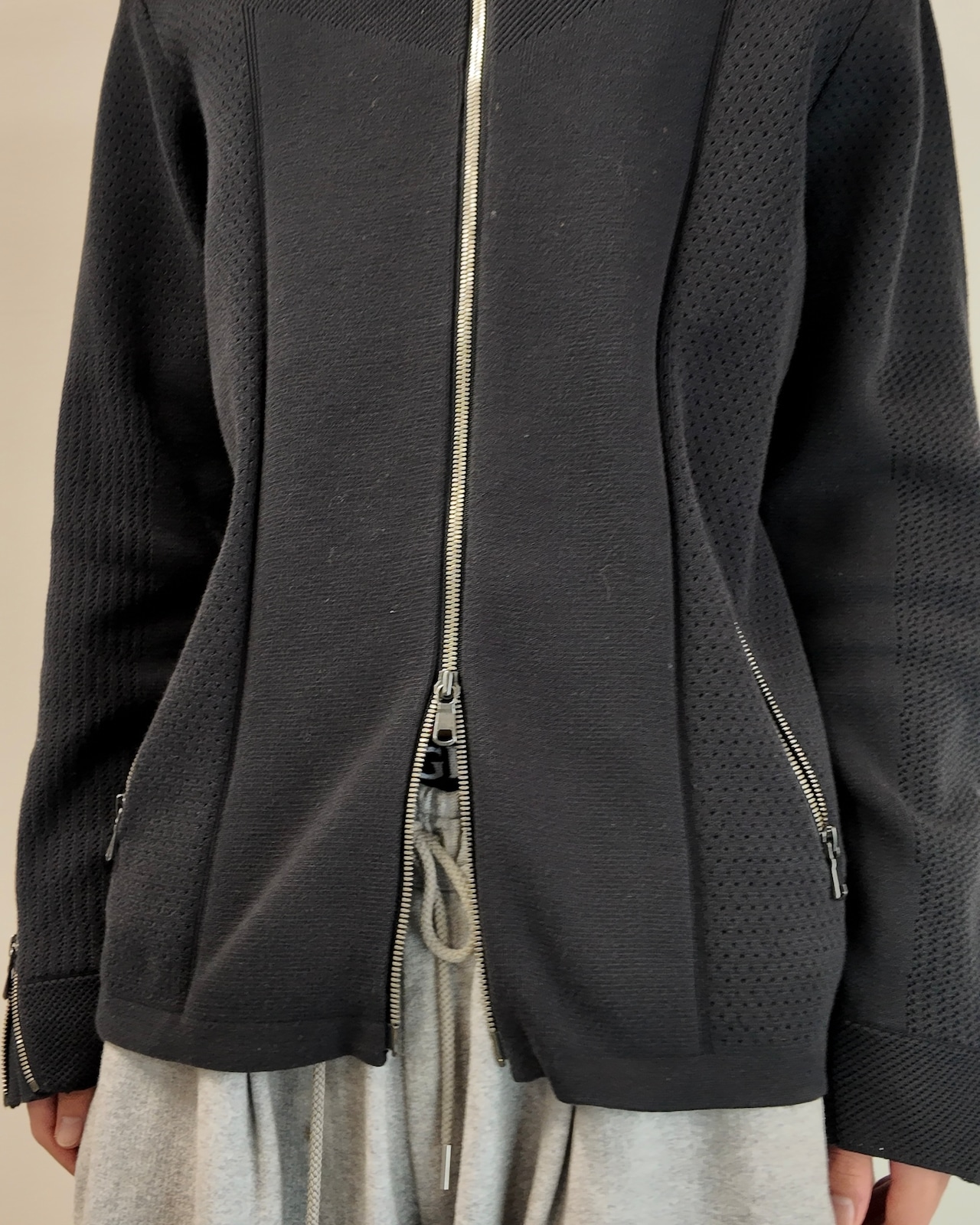 【5351 pour les hommes】curve pattern zip up blouson