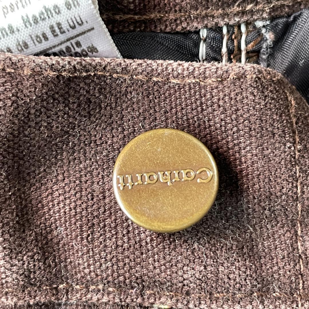 Carhartt ダック地 ブラウン usa製 00s USA生地製 ダークブラウン ダブルニー Carhartt 32×34 | ib2