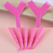 LOYELEY まつ毛パーマセルフ まつ毛パーマキット プレート スティック（バラ色） スティック（ホワイト） まつげブラシ まつ毛パーマY字コーム まつげグラフトカーラーコーム 化粧用/美容室/家庭用 (6枚セット)