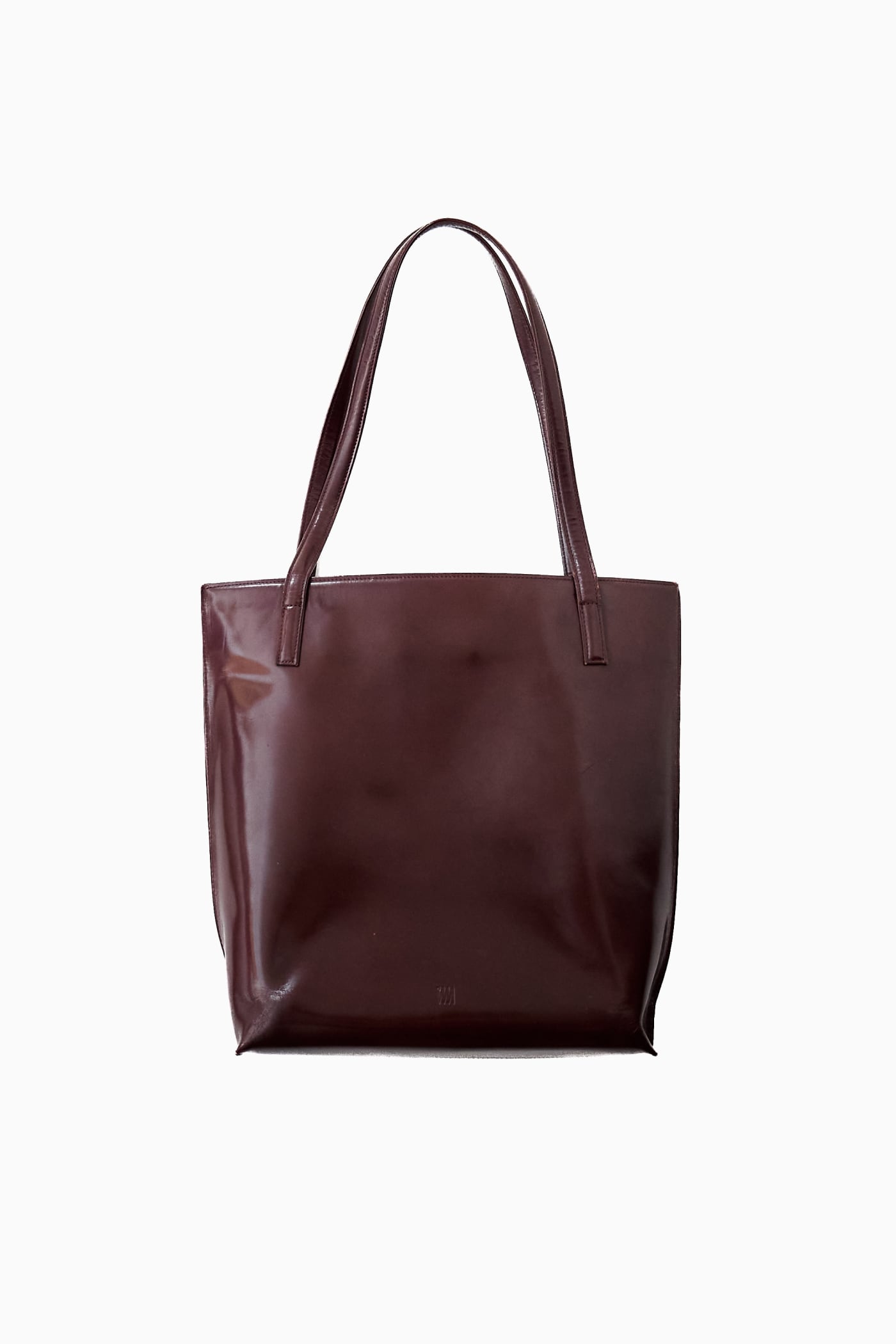 im MIYAKE DESIGN STUDIO BORDEAUX LEATHER TOTE BAG