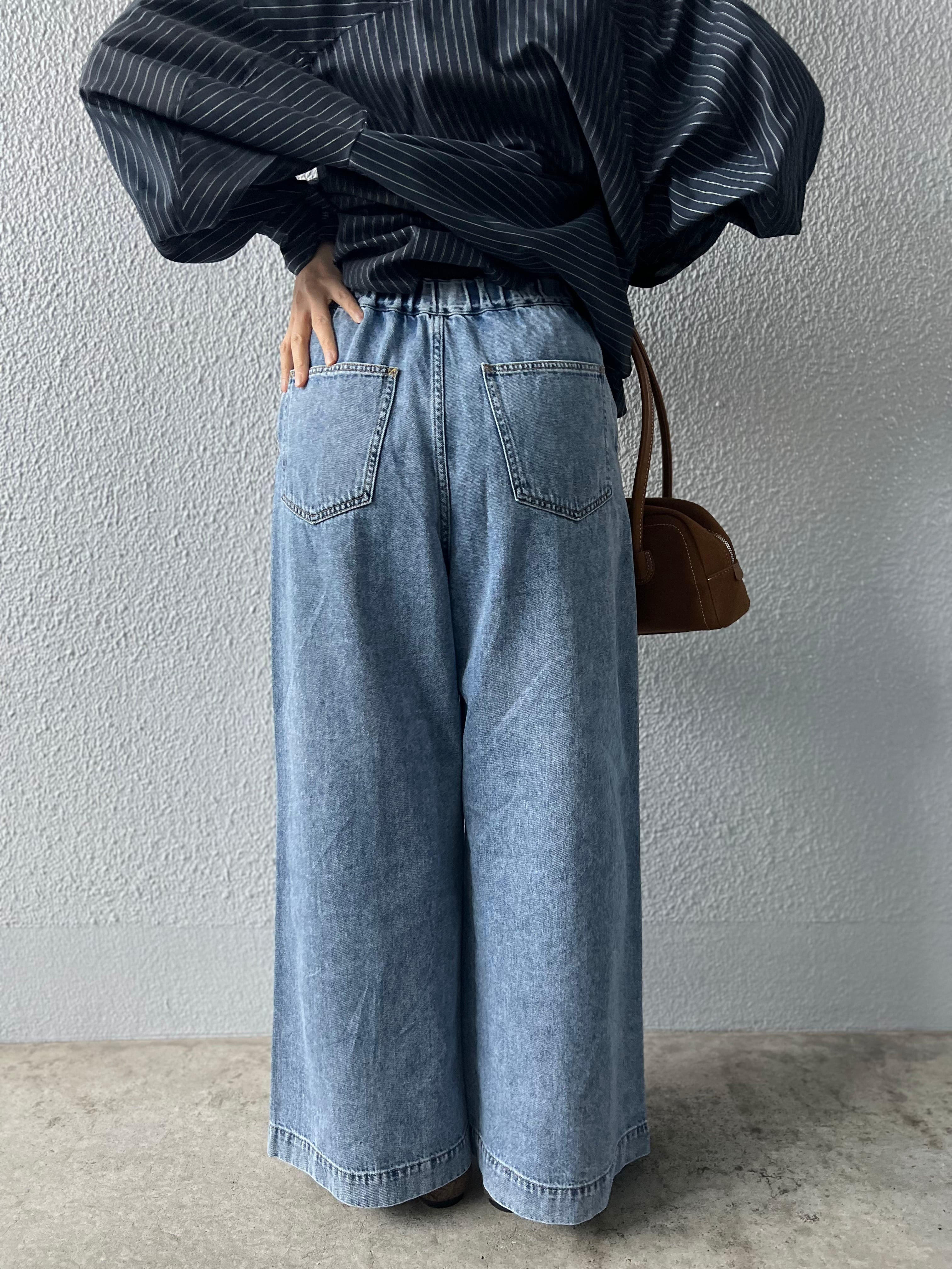 【PASSIONE】イージーワイドデニムパンツ　616617