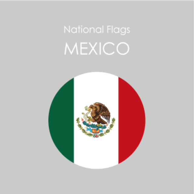 円形国旗ステッカー「メキシコ」