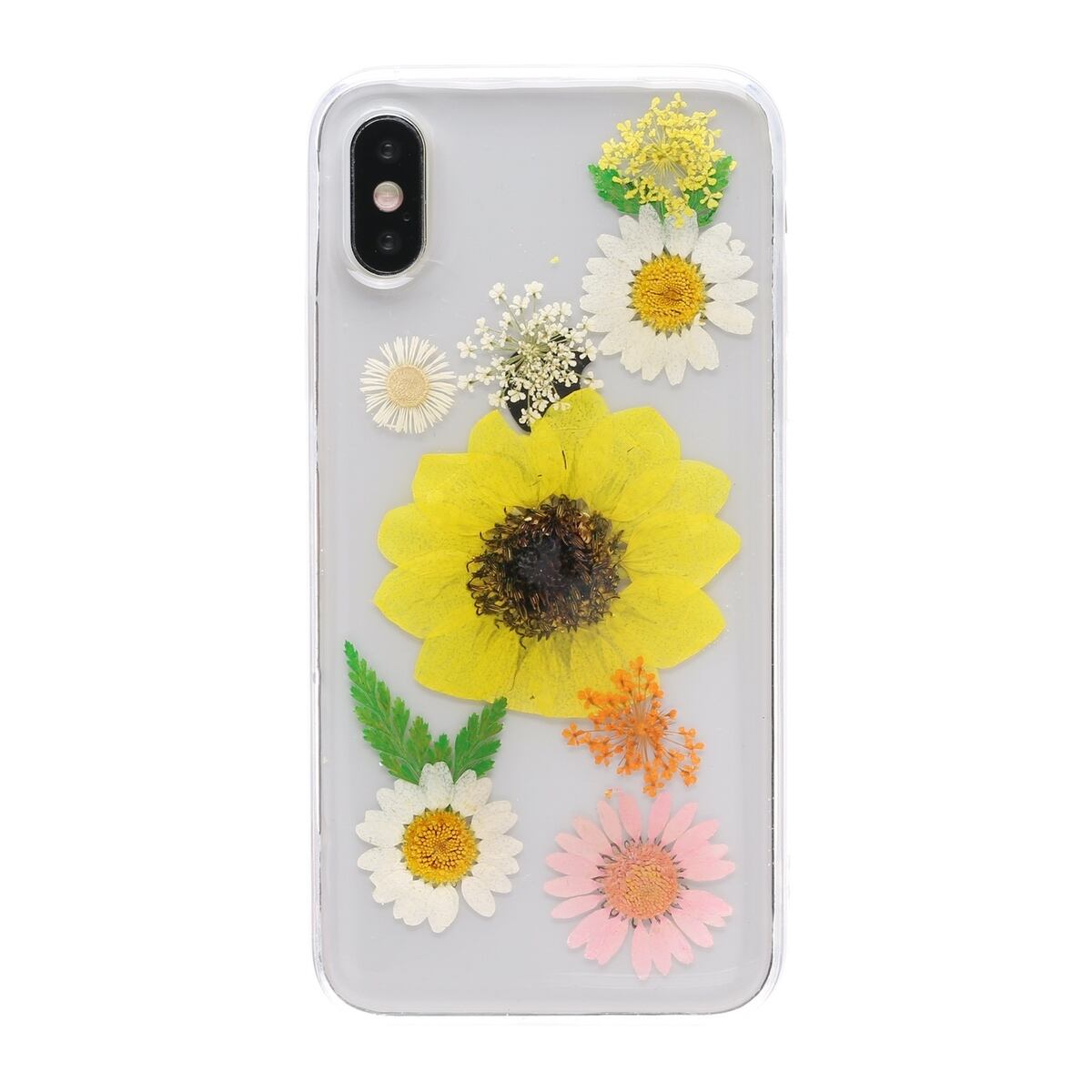 Iphone ケース 韓国 クリア 透明 押し花 ドライフラワー ひまわり フラワー おしゃれ かわいい シンプル 個性的 面白い おもしろ ケース 可愛い お洒落 Iphone7 8 Iphonex Xs Iphonexr スマホケース 携帯ケース セレクトショップオンリーユー
