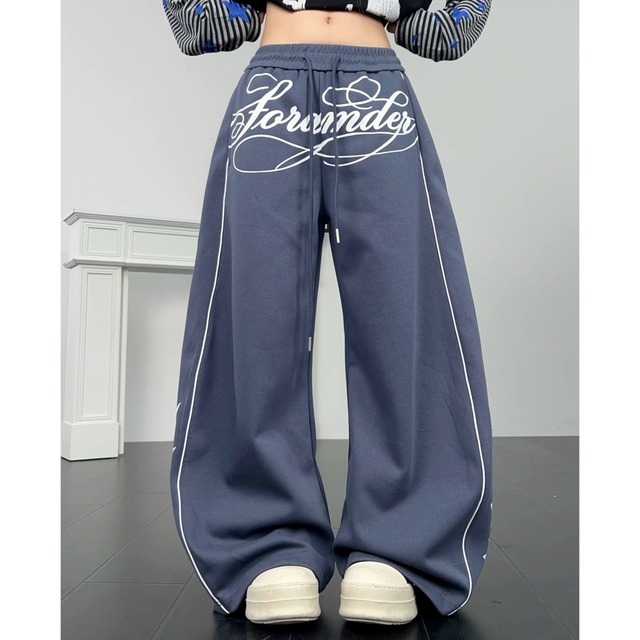 スターロゴグラフィックボリュームシルエットスウェットパンツ 2col R02717