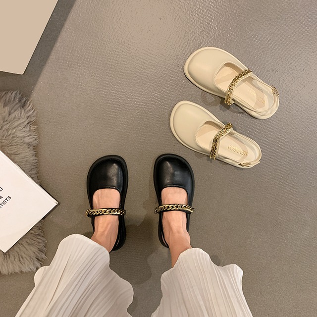 サンダルサマーレッドスタンダードチェーン バックル 靴 シューズ レトロ 夏物 フェイクシューズ18602012684