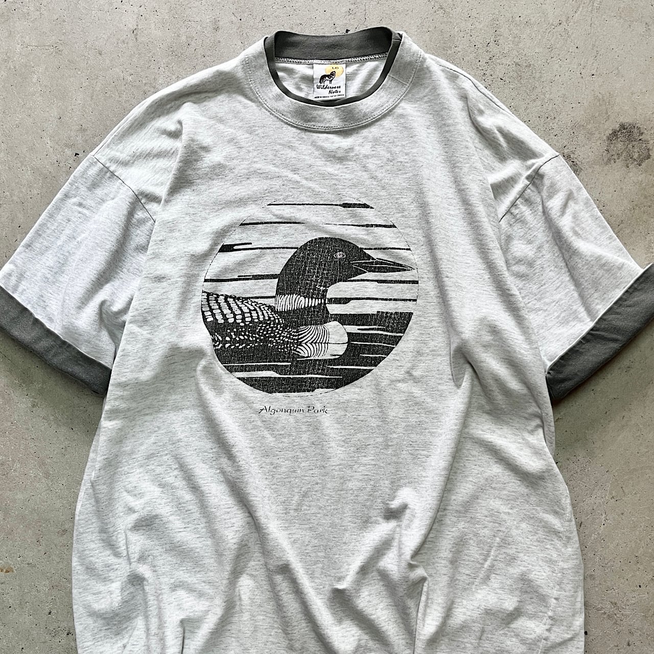 70s〜80s USA製 リンガー tシャツ 霜降り 胸プリ